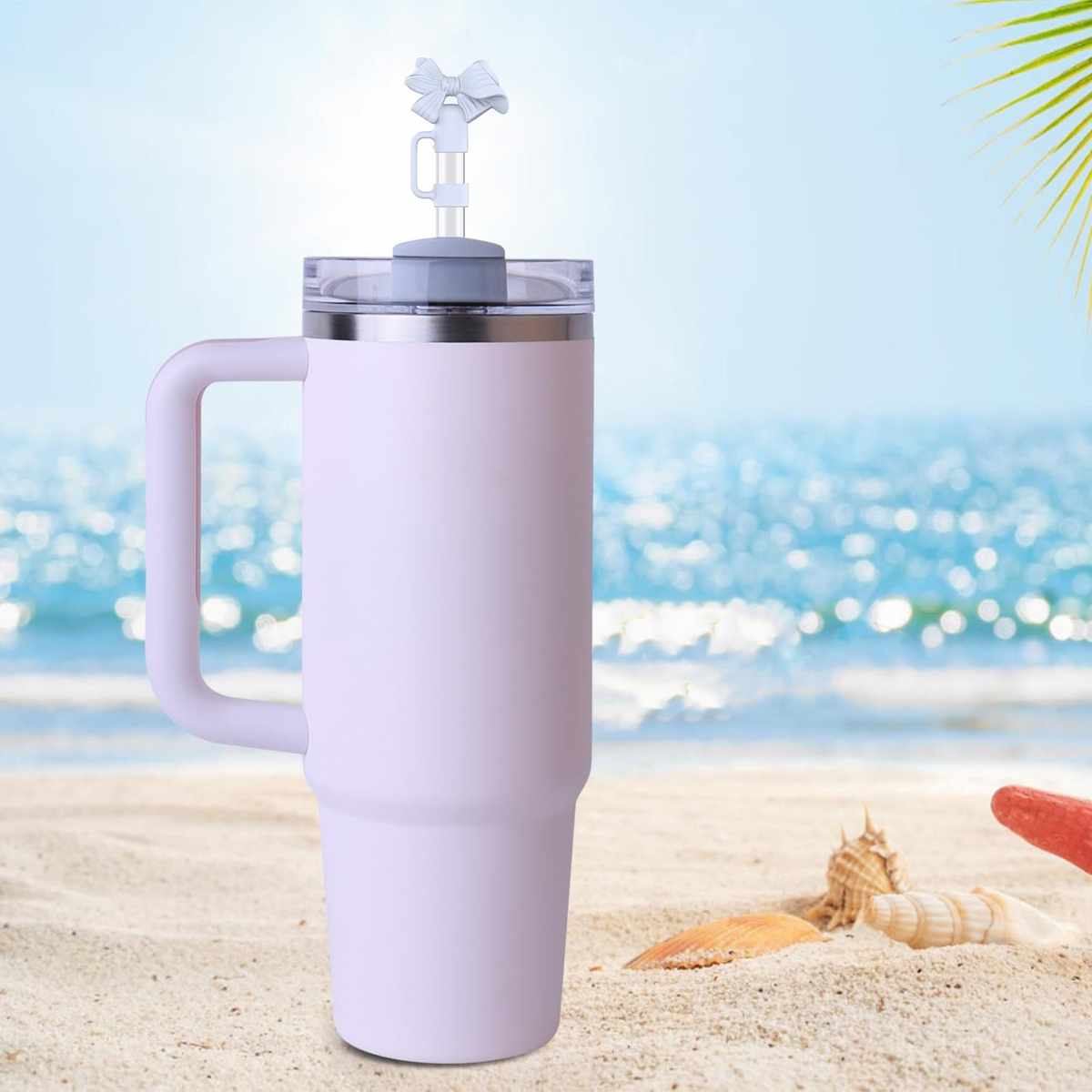蝴蝶结吸管塞Stanley杯子吸管帽10mm口径吸管配件防尘防虫吸管套