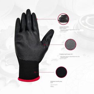 正品红宇N539防滑耐磨胶皮浸胶工地干活加厚防割搬砖劳保手套