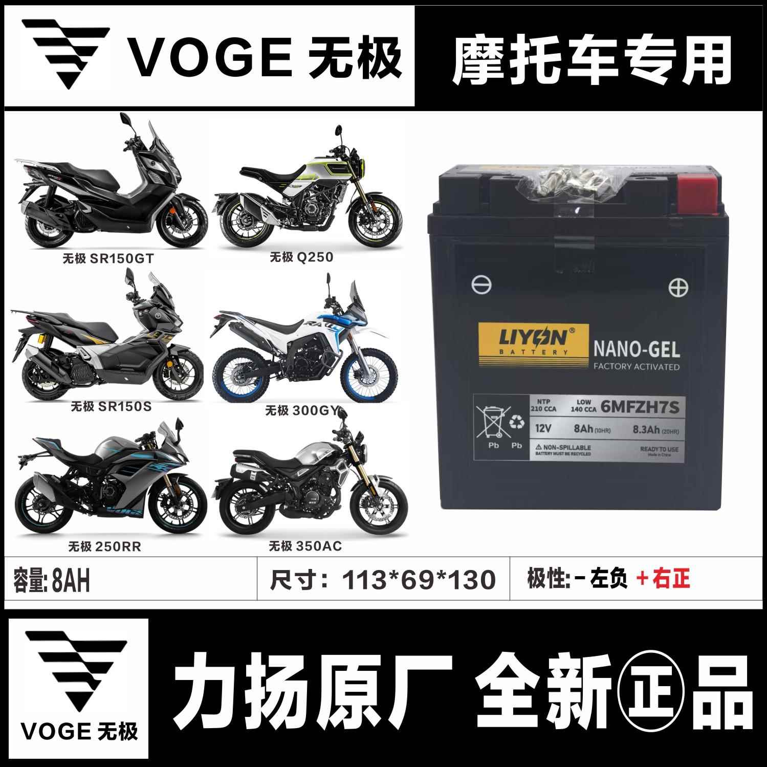 无极SR150GT 250GT 300R 500DS 350AC 300DS 525RR GY DS900X电瓶