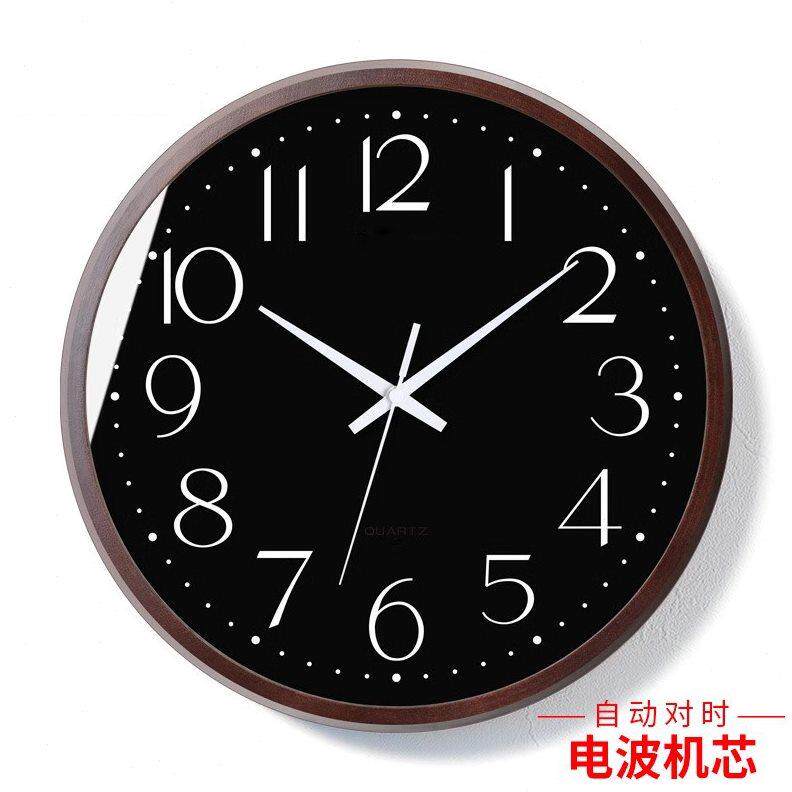 日式精工电波机芯挂钟日式钟表客厅挂表实木简约时尚轻奢静音时尚