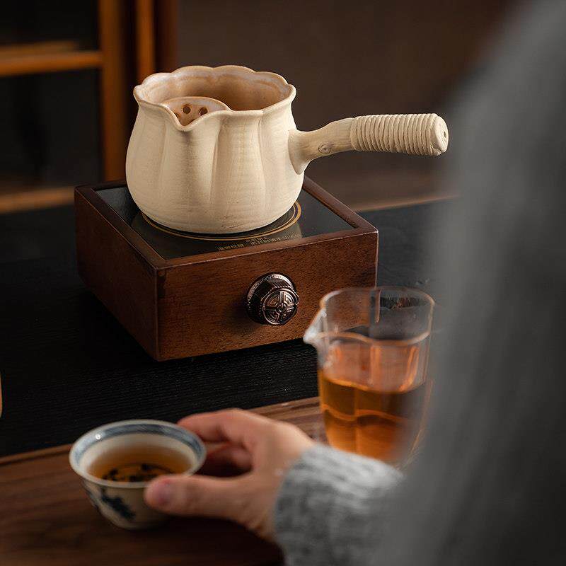 围炉煮茶家用云南罐罐奶茶黑晶炉煮茶器陶壶烤奶茶罐茶壶陶土罐