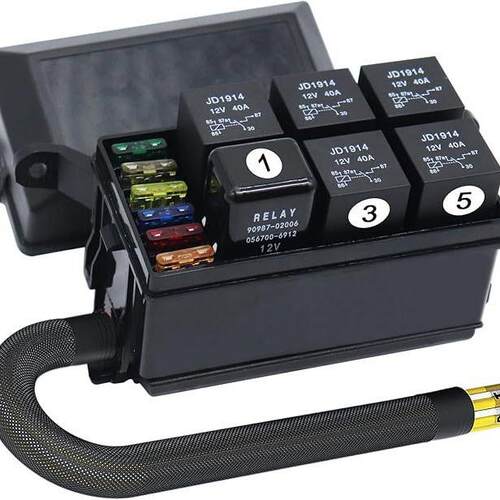 12V 保险丝和继电器盒套件 MR6370-3722270 6路汽车保险丝盒 座