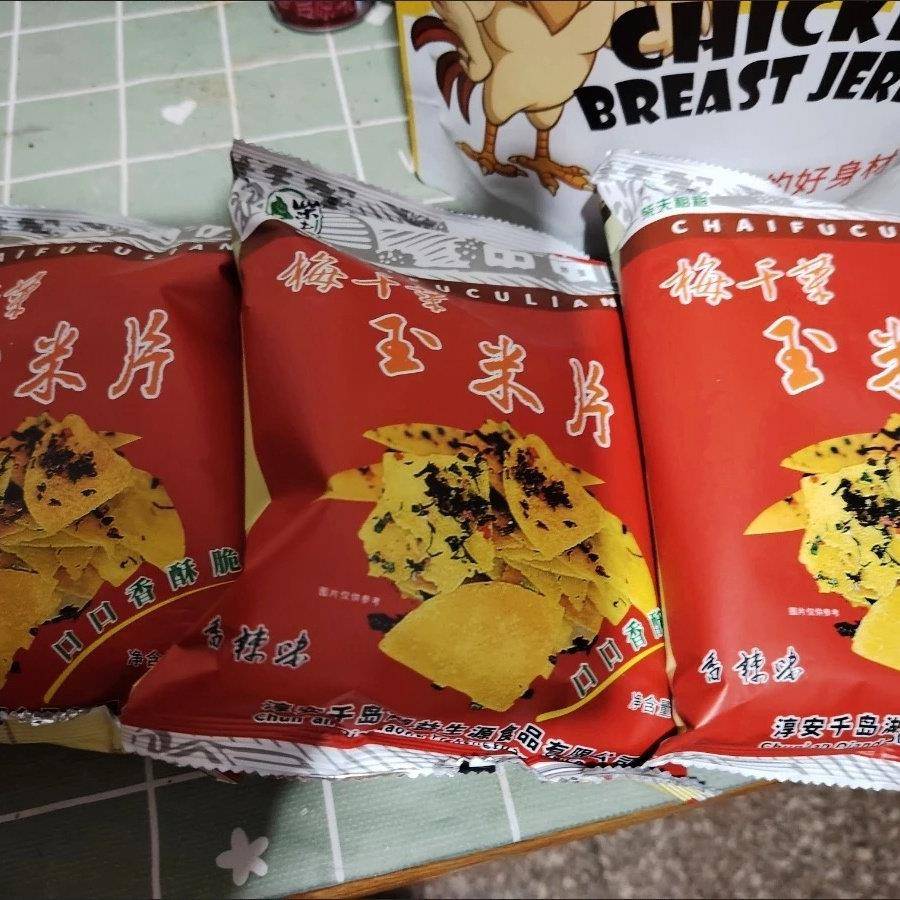 柴夫粗粮梅干菜玉米片108g千岛湖风味小吃杂粮脆片玉米饼休闲零食
