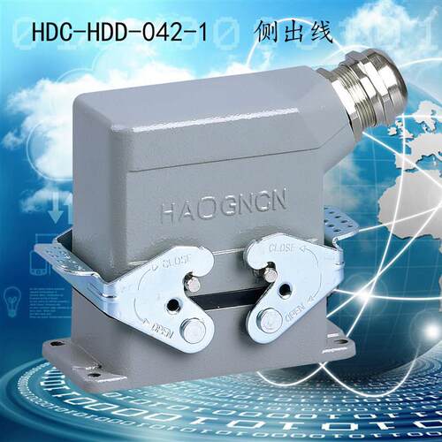 重载连接器42芯/针 HDC-HDD-042-M/F 热流道接插件 矩形航空插头