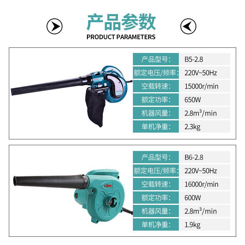 博大大功率吹吸两用吹风机工业除尘器清灰家用吸尘多功能鼓风机