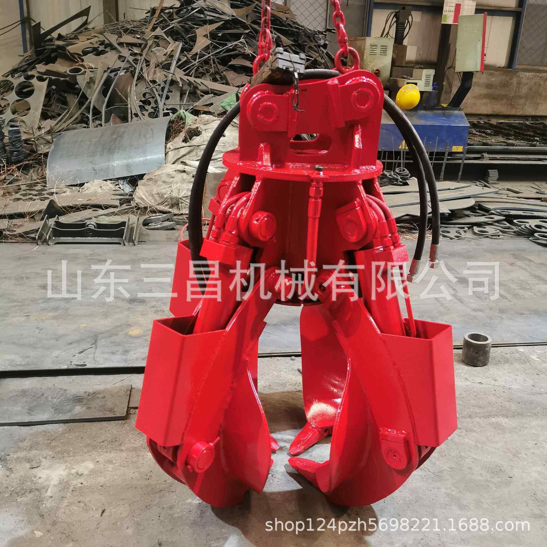 小型多瓣垃圾抓斗酒厂用1立方电动马达不锈钢爪子