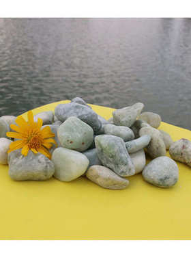 园艺」高亮/假山造景/·天然景石砾石水族「鹅卵石|多场 白色适配