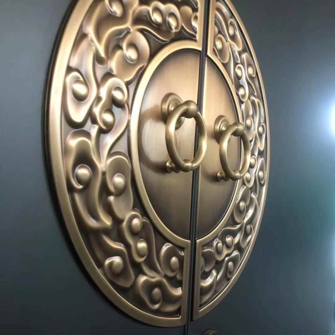 豪华墅自建房家用庭院门铝板门经典怀855别耐看防盗门中式风新大