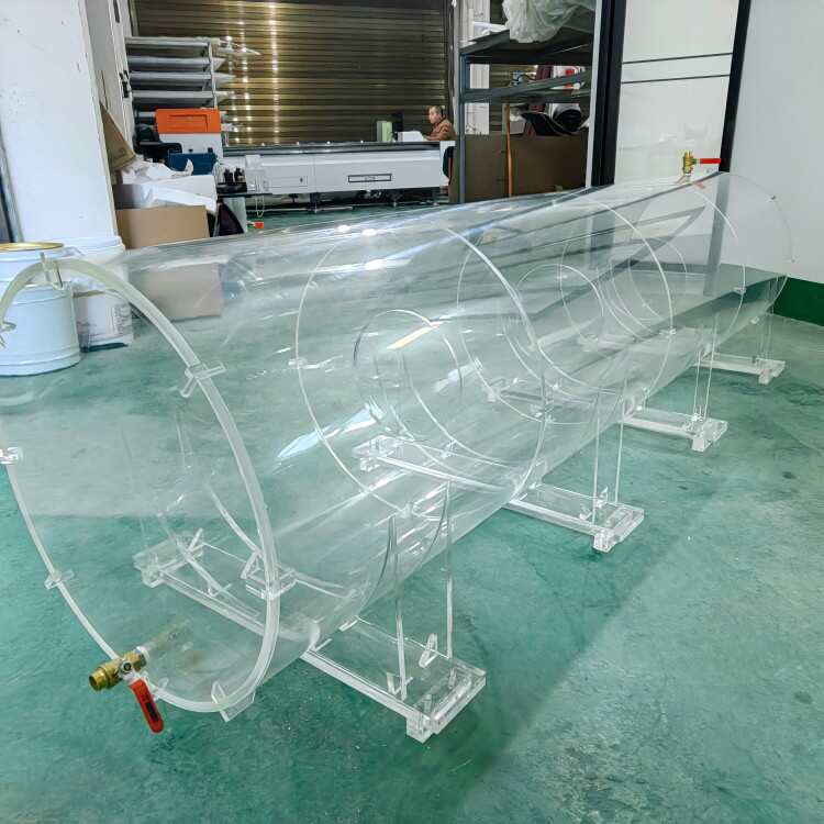 高透亚克力圆柱形管水箱法兰实验器材有机玻璃定制法兰雕刻半圆球