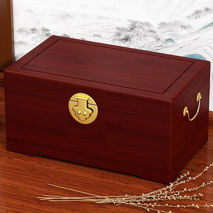嫁妆箱子香樟木结婚陪嫁箱收纳储物字画箱婚嫁衣箱实木复古木箱子