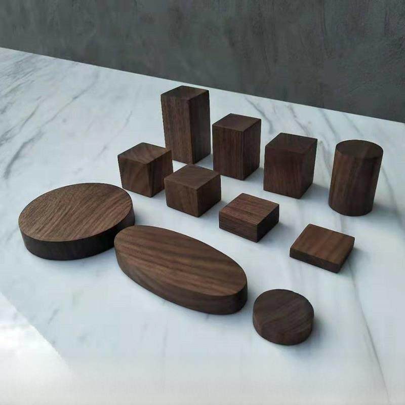 黑胡桃块战锤胸像模型装饰底座DIY手工小制作材料木方垫 - 实物图