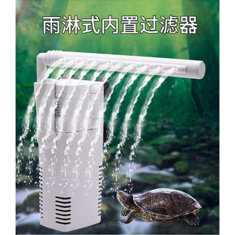雨淋过滤低水位小型迷你内置静音三合一小鱼缸乌龟缸过滤器增氧泵
