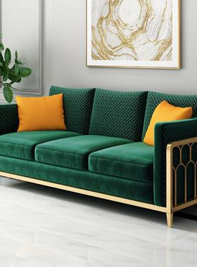 HMAAM-SF802轻奢组合绒布沙发后现代网红布艺大小户型沙发不锈钢