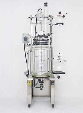 申生科技开盖式夹层玻璃反应釜100L大型夹层玻璃反应釜