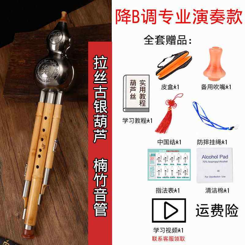 正品防摔紫竹葫芦丝乐器初学c调降b/A调d成人专7业演学生专奏用楠