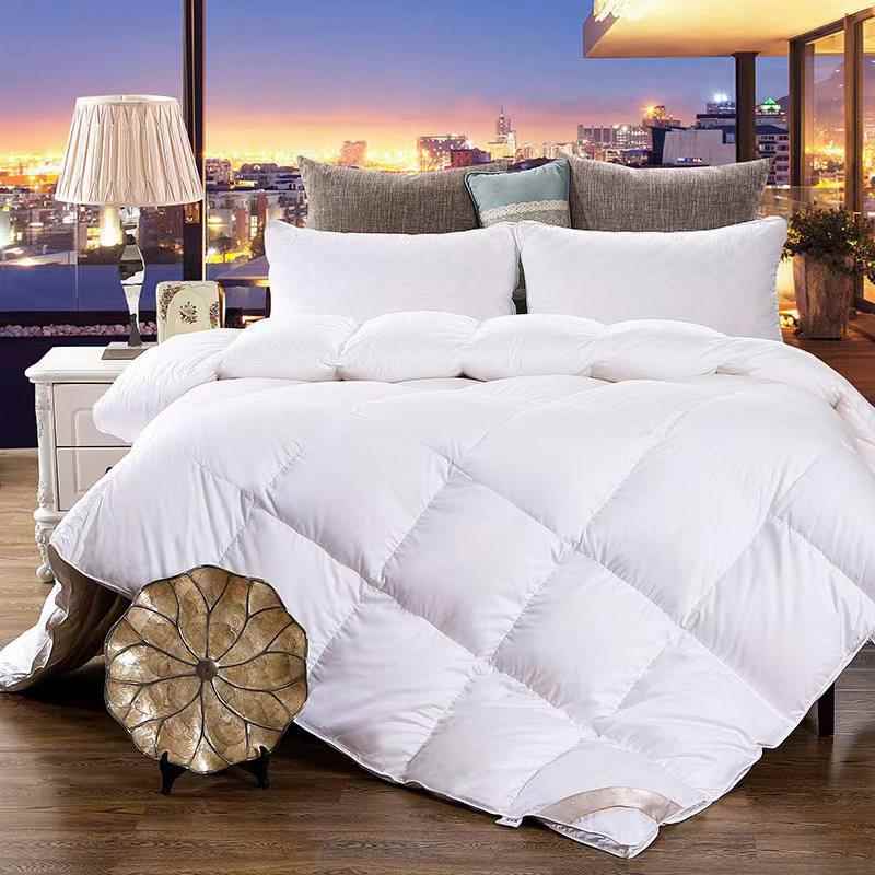 绒保静音95白鹅绒四季酒店羽绒娇被加厚暖全棉高支民数冬AUY被宿