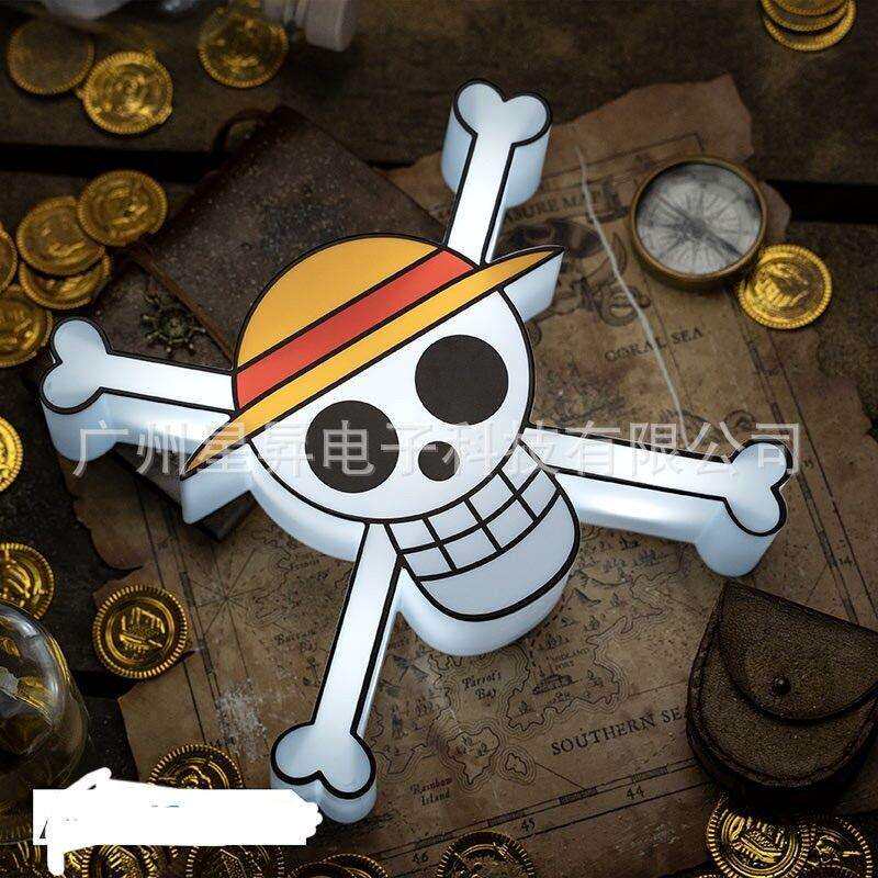 骷髅灯骨头灯游戏氛围夜灯图标灯三档位调节灯USB变色七彩拾音灯