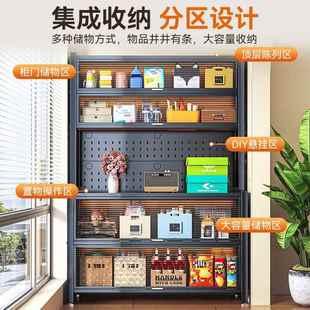 落地防尘置箱物架餐边纳柜厨房橱柜微波烤多 钢制储物炉柜福凯祥