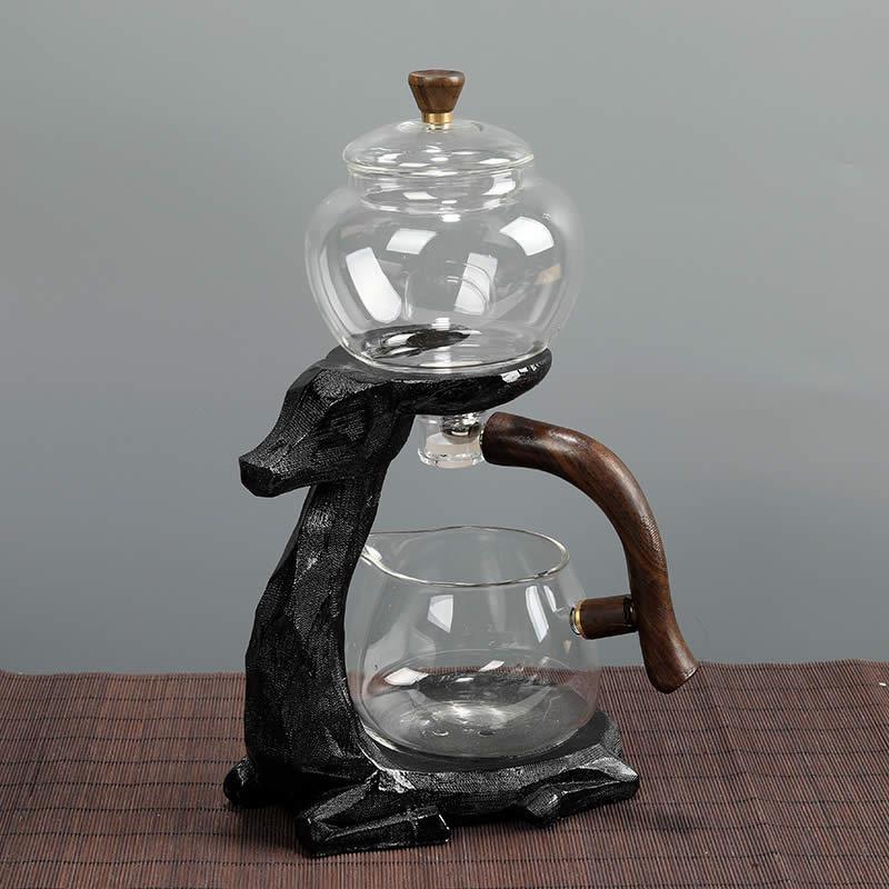 懒人磁吸自动玻璃功夫茶具套装冲茶器茶杯功夫茶壶盖碗盖子公道杯