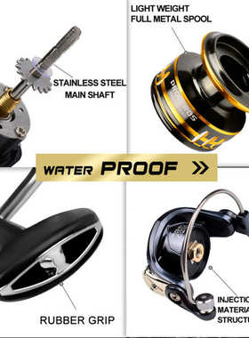 纺车轮CNC金属摇臂远投路亚轮7+1BB 8KG渔线轮海钓矶钓鱼轮 PR800