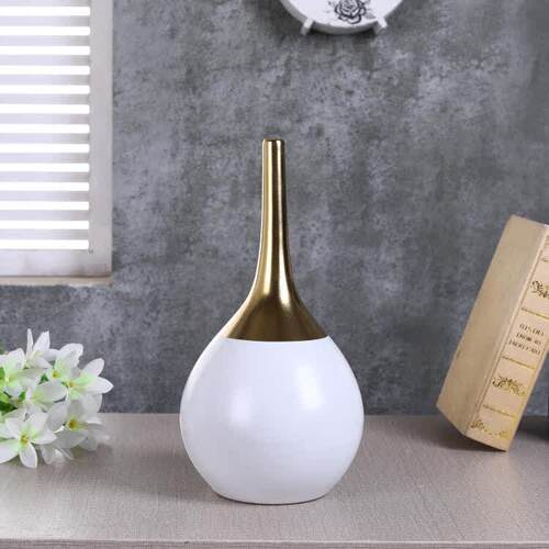 北欧ins电镀白金色工艺品陶瓷花瓶客厅电视柜家居软装摆件三件套