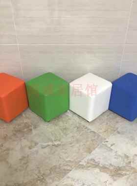 早教中心方凳皮码头沙发凳白色幼儿园培训面包软袋凳婚礼皮凳方凳