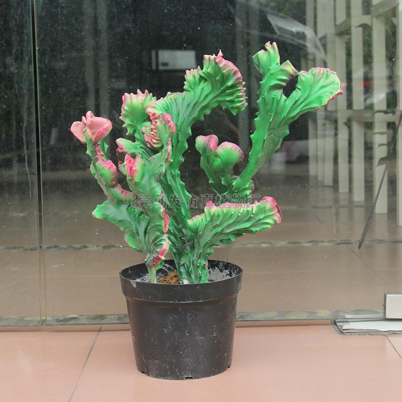 厂家供应仿真肉类植物仙人掌盆栽室内摆件盆景绿植玉麒麟火掌图片