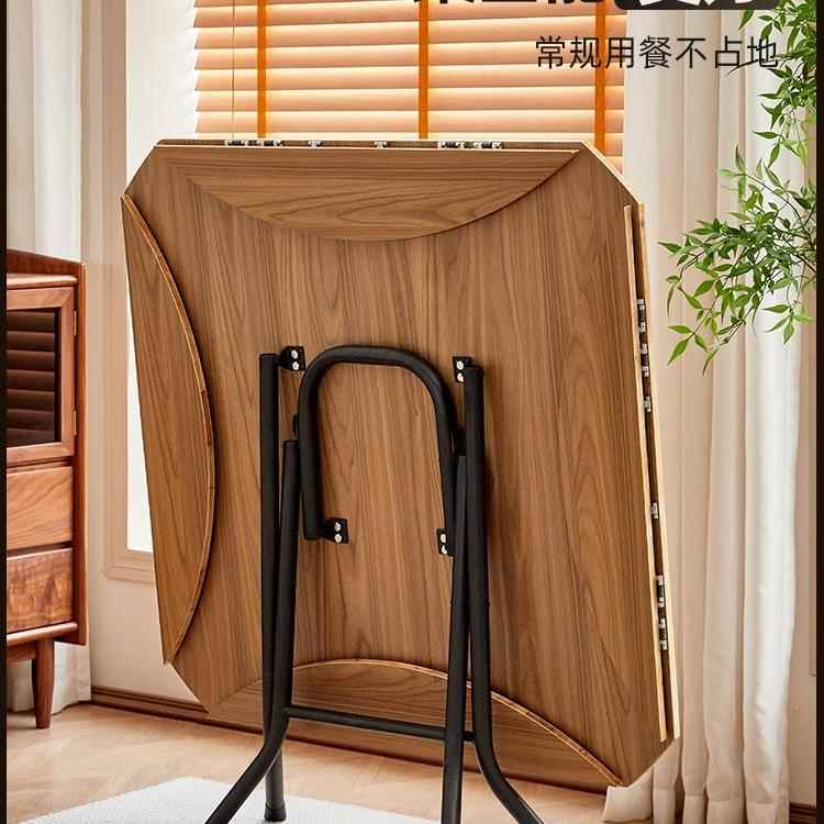 折叠桌子餐桌J家用小型折叠方圆吃功饭简易能圆形圆桌正方形方桌