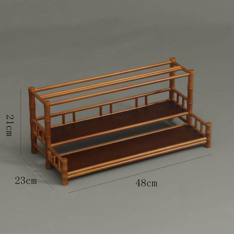 带杯架多功能茶具收纳架紫砂壶展示架茶室桌面收纳楠竹棒茶盘