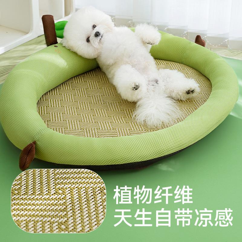 夏日萌趣水果靠背窝小型犬猫咪凉爽透气窝垫加高护颈靠枕宠物用品