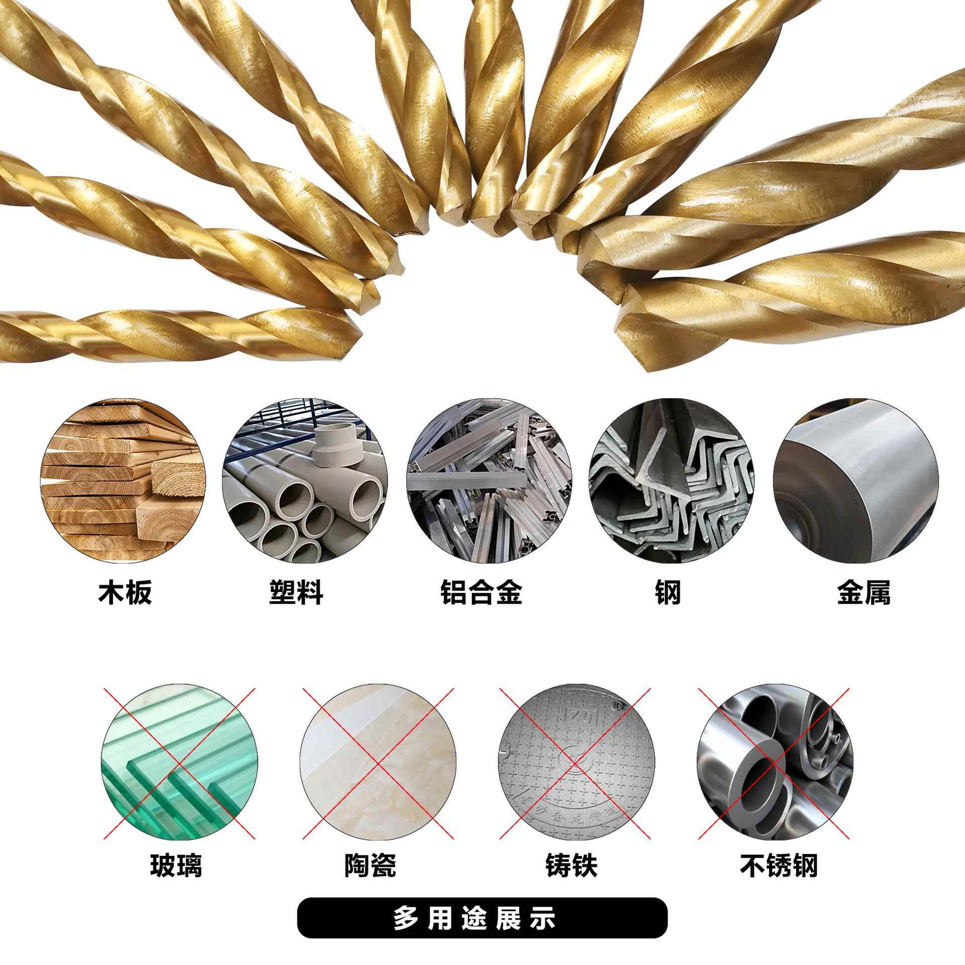 麻花钻20pc镀钛清边头套装42141材质5°MRJ双手钻木钴工后手电钻