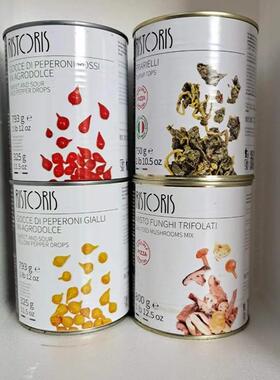 Rist Ris意大利进口水滴形红/黄辣椒 那不勒斯西兰花混合菌菇罐头