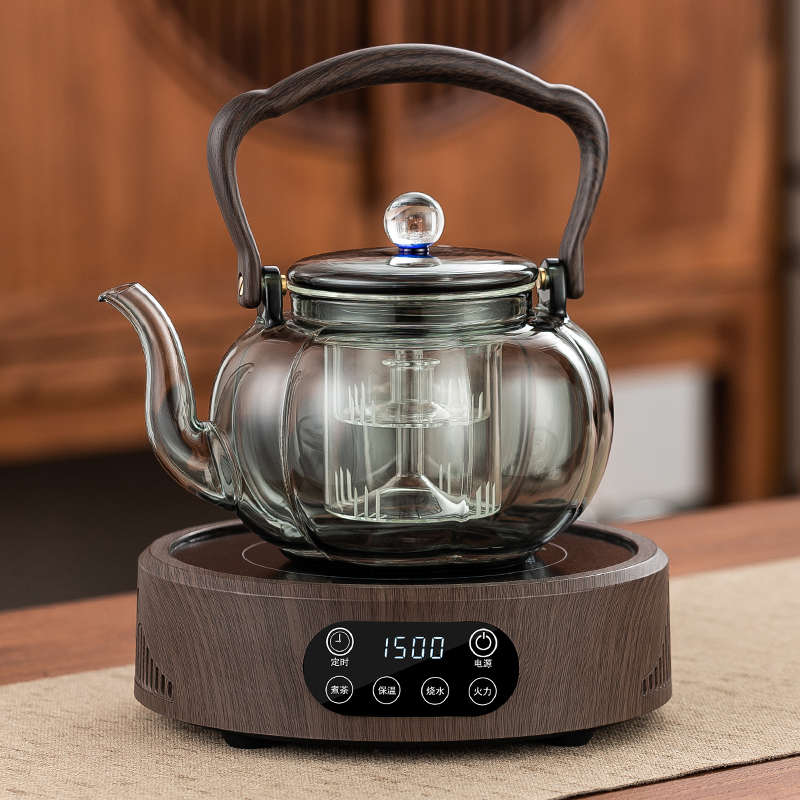 2024新款电陶炉煮茶器玻璃煮茶壶耐高温家用套装蒸茶壶烧水养生壶