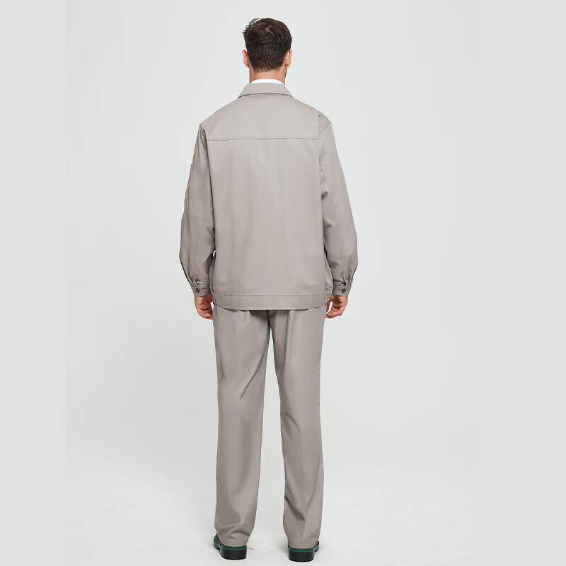 佰益阻燃工作薄款焊工服工装耐磨/船厂厂70钢36灰色3XMVGL服185