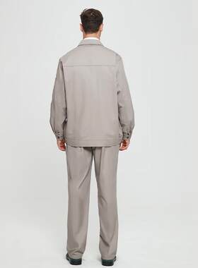 佰益 阻燃工作服薄款焊工服工装耐磨船厂钢厂7036灰色3XL/185