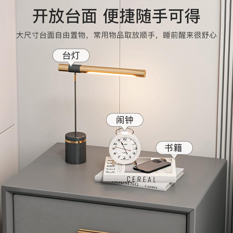 厂家包邮床头现代物简约小型置架轻柜奢卧室床边收纳ALU柜木实小