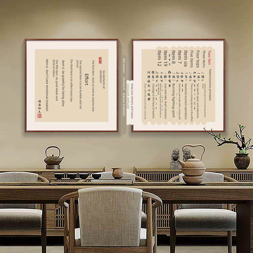 稻盛和夫六项精进办公室励志挂画书房茶室公司企业文化墙装饰字画