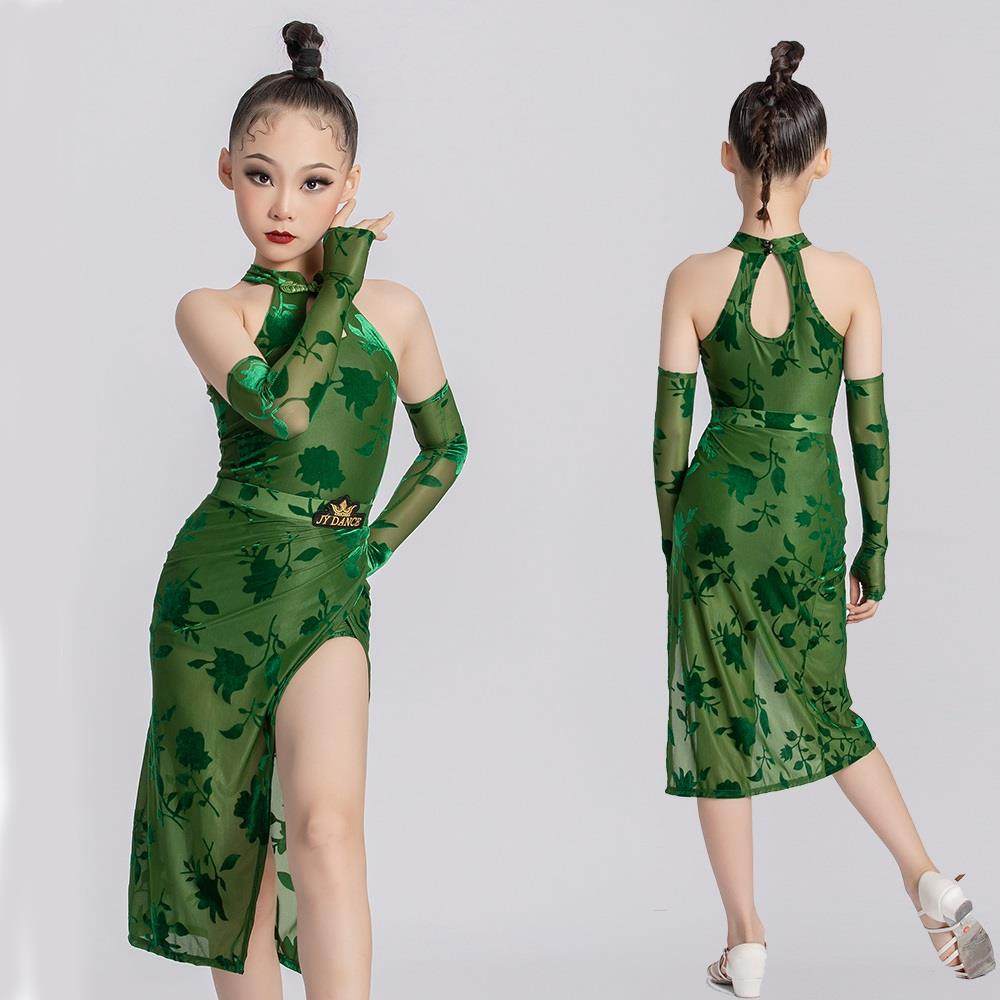 正品夏令营中拉袍丁舞蹈服国风套装练功演出比赛服烧花旗2夏025新