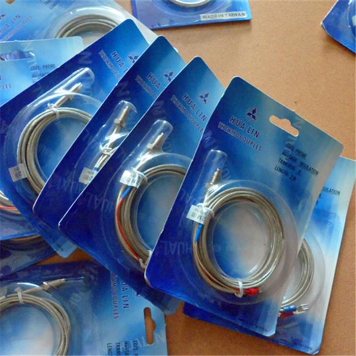 K型螺牙热电偶/M6M8螺钉感温线温度传感器注塑机探头测温线温控线