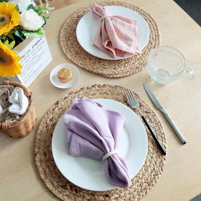 4Pack Linen Cotton Cloth Napkins for table亚麻棉西餐口布餐巾