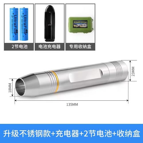 照玉石鉴定手电筒强光看珠宝翡翠专用专业鉴别文玩蓝光365紫光灯