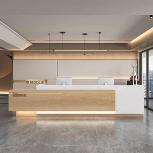 公司前台接待台简约酒店大厅售楼部大堂收银台办公室艺术培训吧台