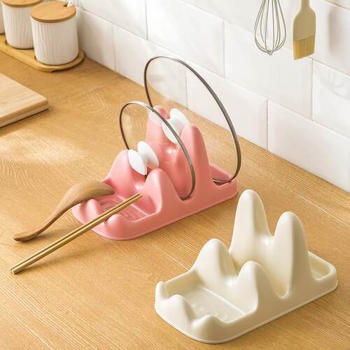 Countertop kitchen lid holder and organizer rack for spoons,