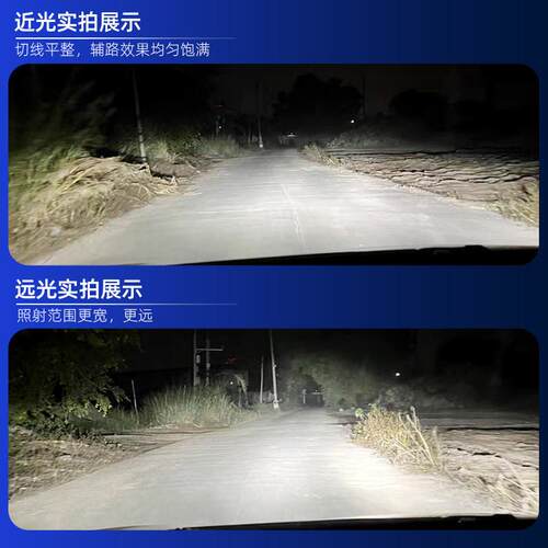 石栏汽车LED大灯灯泡9005内置9012改装H1H7D2H远光近光HS1一体55W