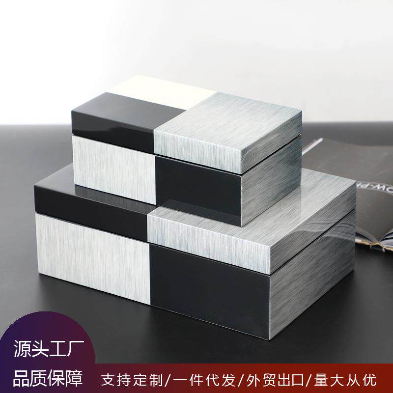 亮光色钢琴烤漆木制品托盘首饰盒 轻奢软装家居摆件酒店托盘创意