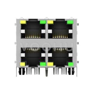 2x2四口带灯百兆集成RJ45 卧式rj45网口DIP SYT22B085AB1A4D06