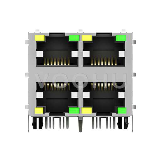 2x2四口带灯百兆集成RJ45 卧式rj45网口DIP SYT22B085AB1A4D06
