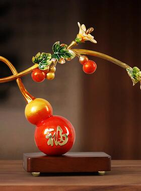 珐琅五福临门禄平安摆件新中式厅玄关客彩M965A家居装饰品福乔迁
