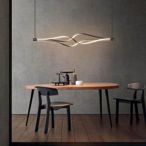 跨境厂工计极简约吊1.5米653意大利设师1.8餐厅吧台灯线条吊灯