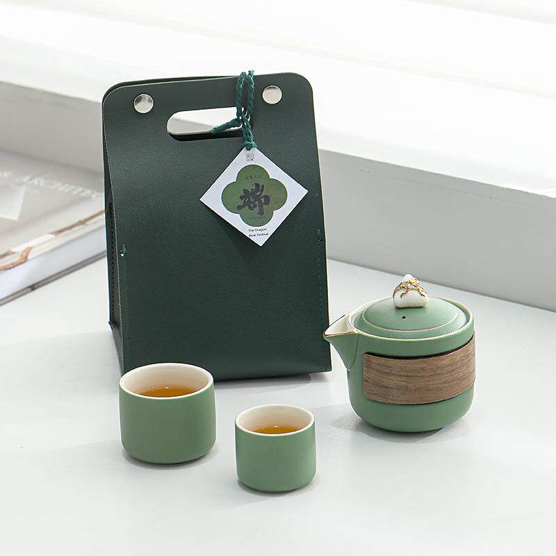 幸福安康端午旅行茶具新中式盖碗茶杯喝茶的茶具一套便携式小套装